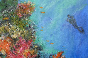 Diver Discovers Hard and Soft Coral 1
