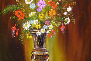 Wild Flowers Antique Vase